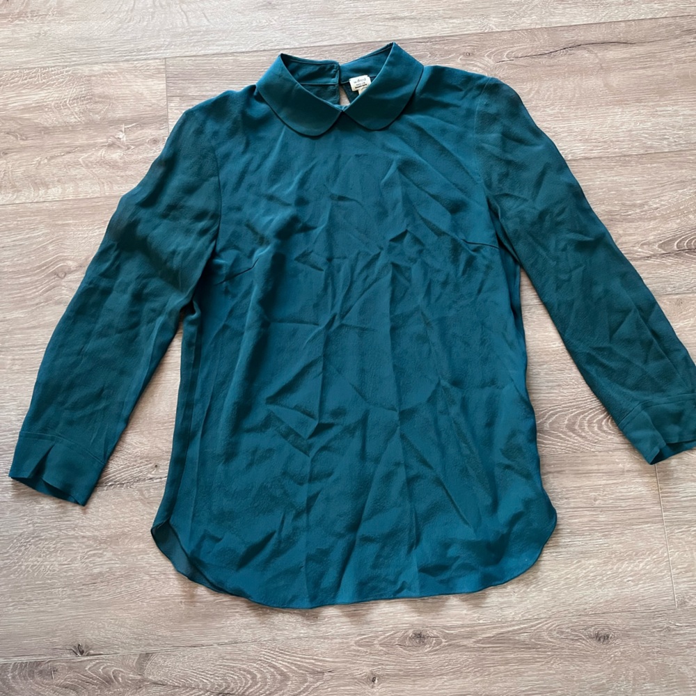Wilfred Teal Long Sleeve Blouse Size 00